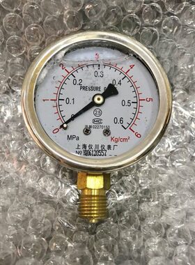 0.6mpa 油压表 YN-60 0.6mpa 6kg 双刻度压力指示 螺纹m14*1.5