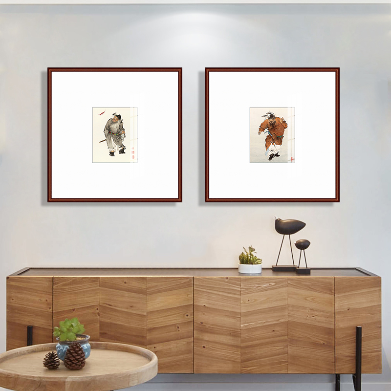 钟馗画像挂画天师水墨玄关画新中式D客厅装饰画办公室走廊过道壁