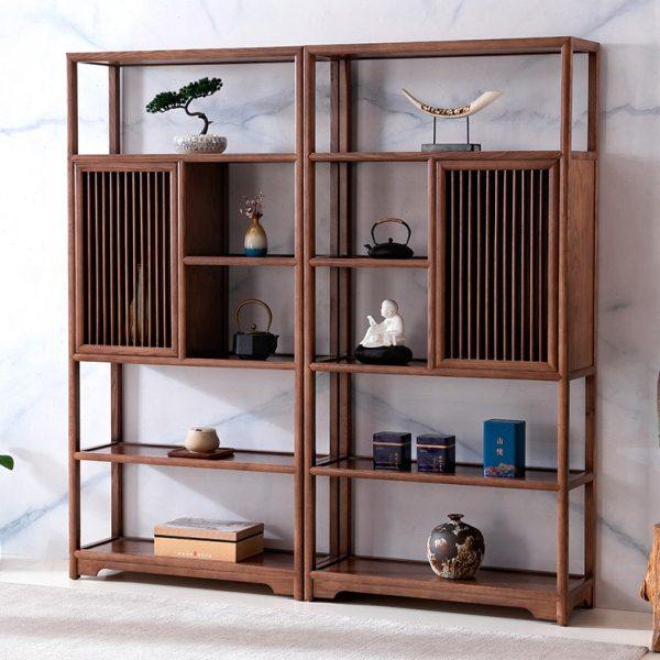 办公室博古架实木新中式书柜酒架多宝阁茶室茶具展示架白腊木材质,商业/办公家具,办公储物柜,淘宝优惠券,粉丝福利购,淘宝优惠卷