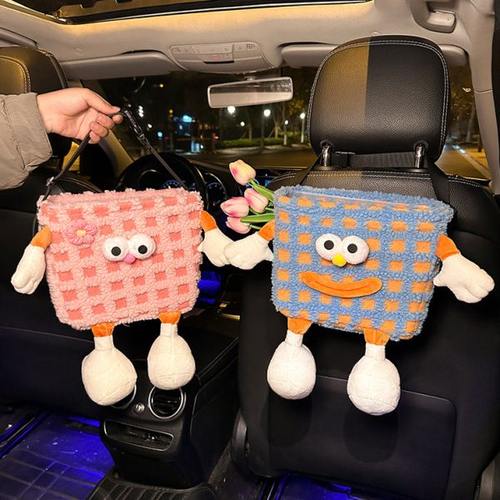 车载垃圾桶挂式车内垃圾袋汽车雨伞收纳置物桶可爱怪兽车用好物女