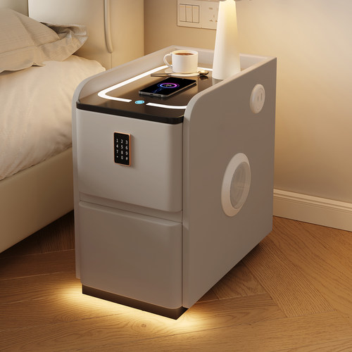 智能床头柜多功能实木免安装