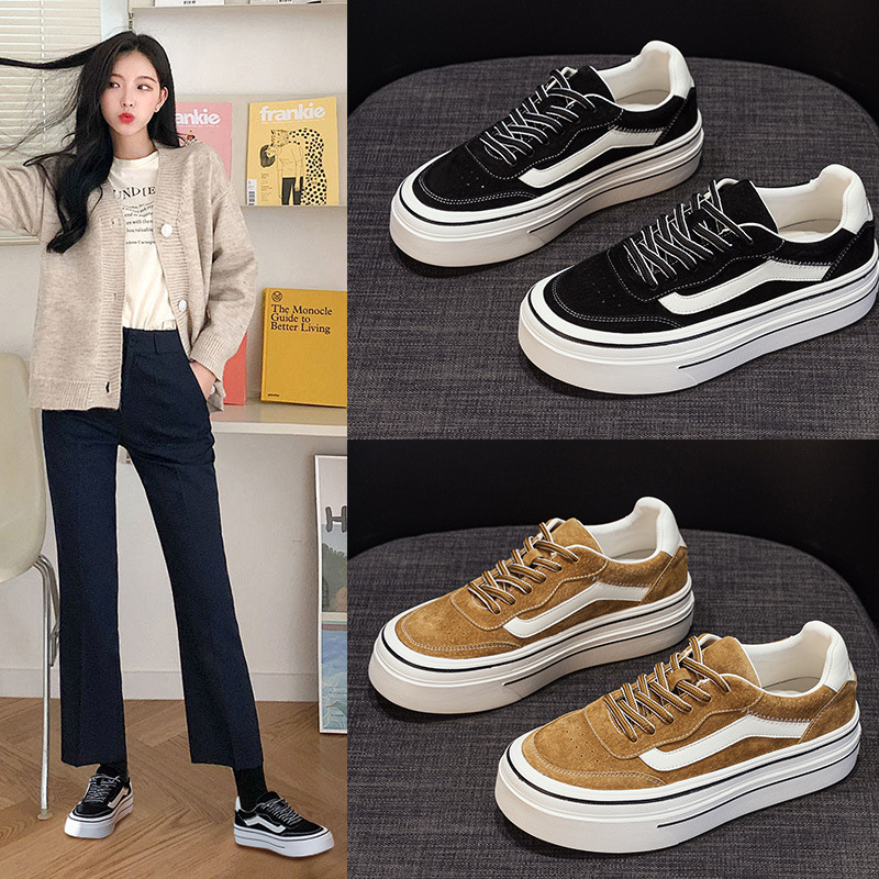 4厘米百搭透气防滑慢跑阿甘鞋轻便厚底休闲单鞋潮