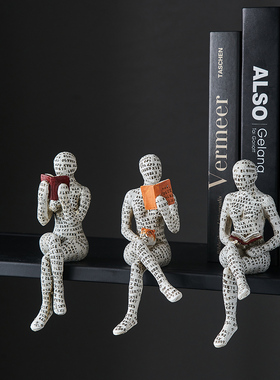 现代简约看书人i物桌面摆件轻奢高档玄关电视柜酒柜艺术家居装饰