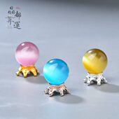 水晶球圆珠雕花小型银座拖迷你置物架玫瑰金 色 球三小金属金 包邮