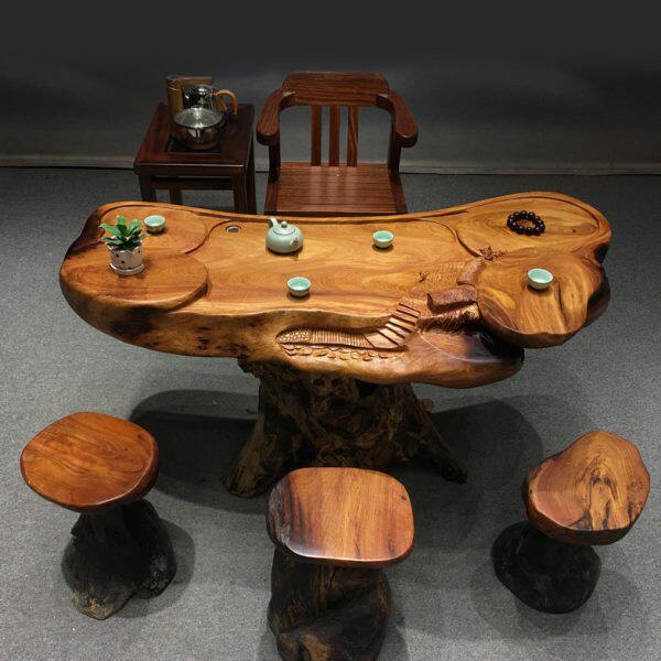 原木根雕花梨木茶几实木树根茶台家用树头功夫茶海客厅泡茶具茶桌