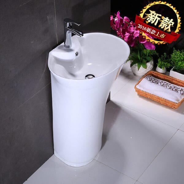 盆盆台面盘陶瓷洗手盆脸盆立柱阳台成卫生间洗手池一体式型连体