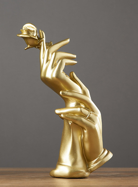 北欧轻奢简约玫瑰装饰家居客厅玄关E酒柜办公室桌面创意艺术小摆