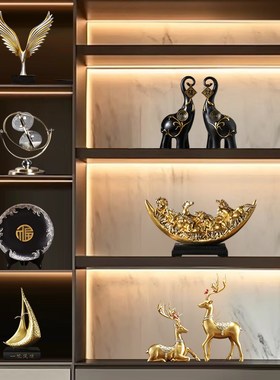 摆件大气工艺品博古架o新中式高端上档次办公室装饰品摆设创意高