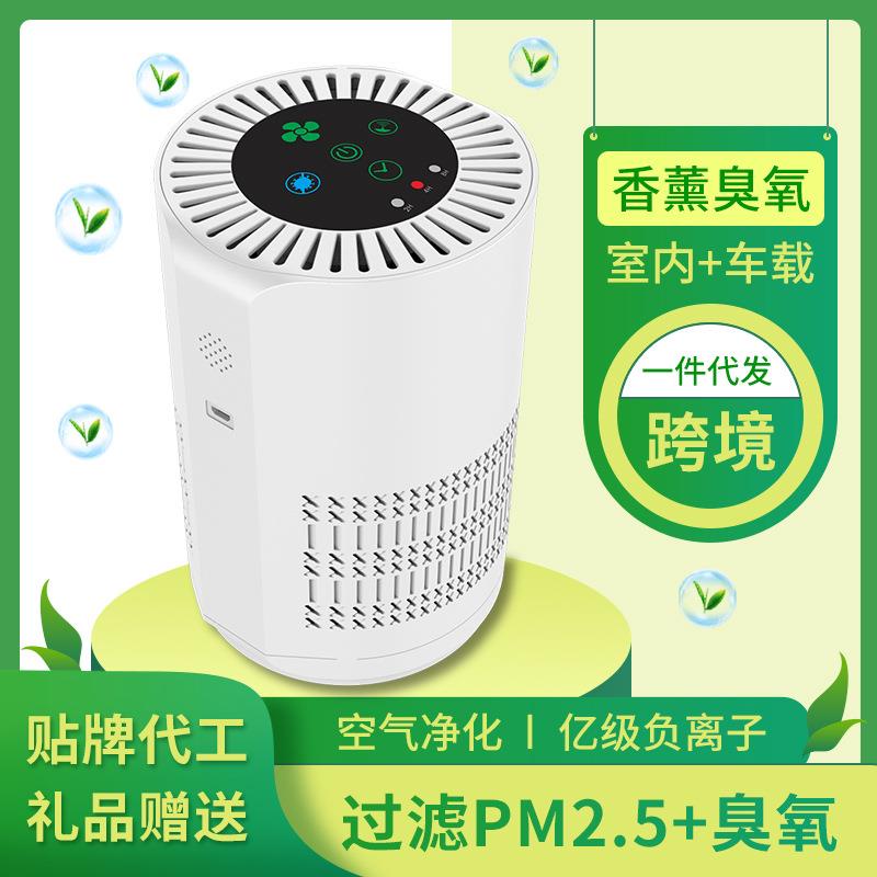 桌面空气净化器家用卧室宠物除臭器室内车载消毒负离子空气净化器
