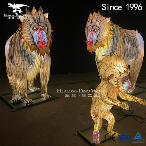 景区商场夜游彩灯模型仿真动物狒狒一家可来图定制生产