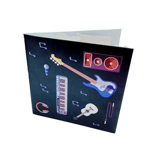定制手工立体贺卡创意跨境音乐会吉它邀请卡工厂礼品定做烫金D