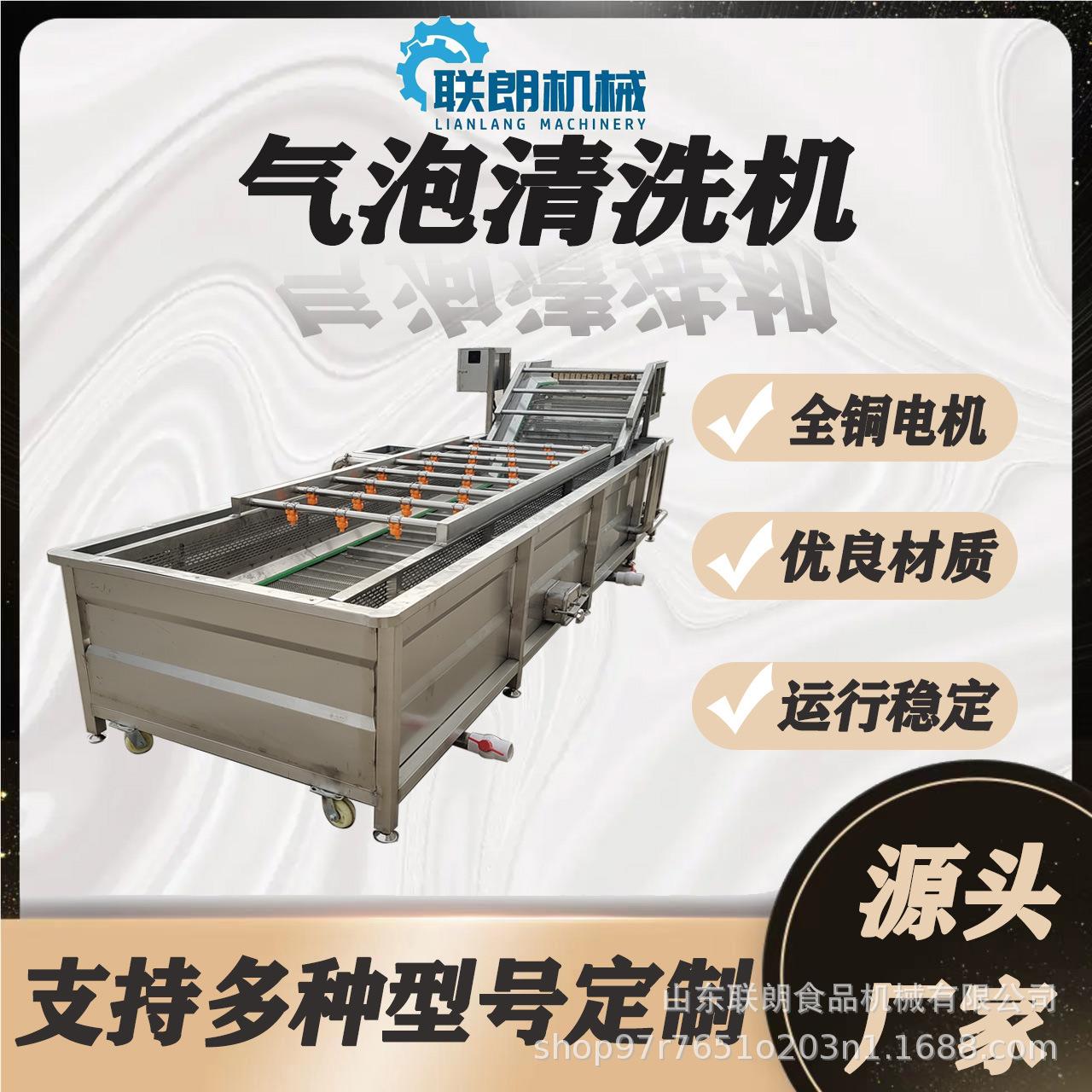 定制商用果蔬气泡清洗机苹果梨高压喷淋洗果机枇杷果全自动清洗机
