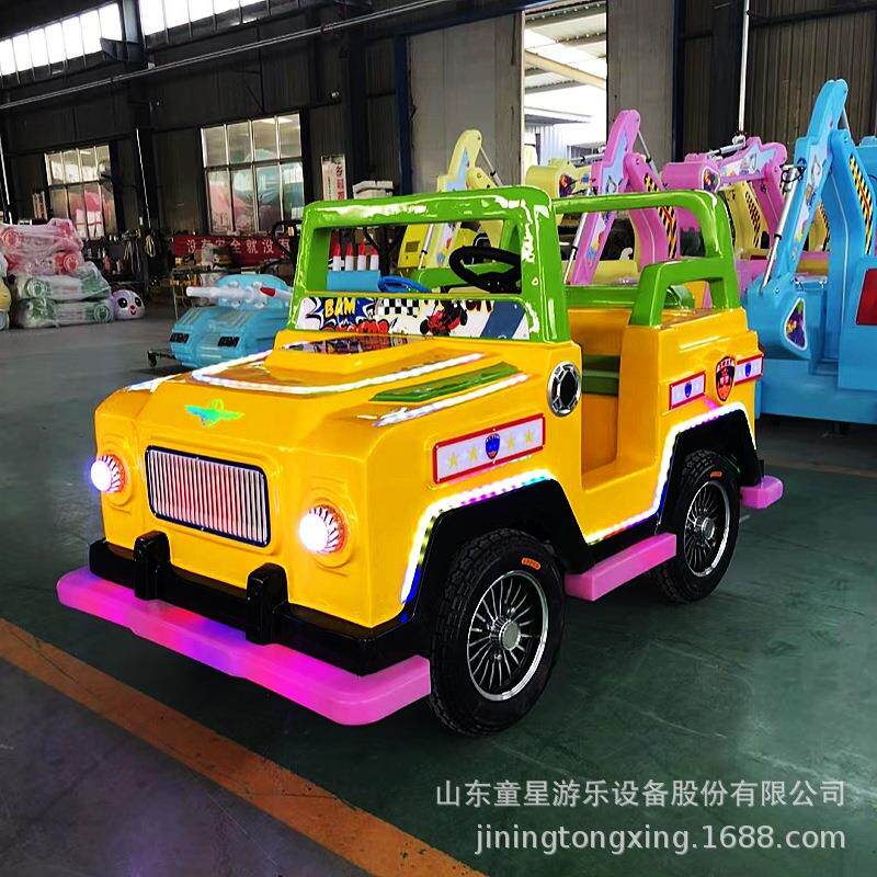 大轮新款双人儿童跑车游乐车广场新款碰碰车扫码启动游乐车户外