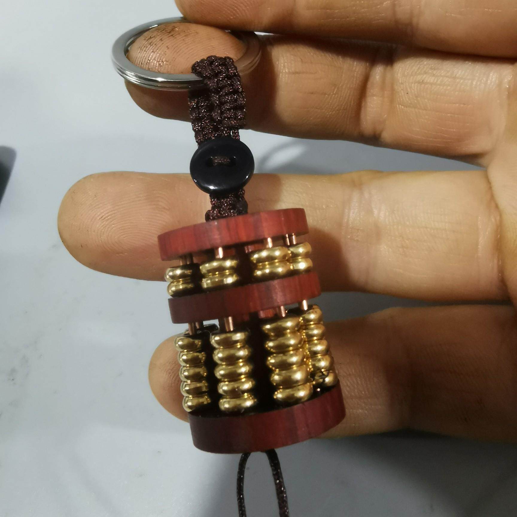 紫檀木雕如意小算盘钥匙扣手把件文玩工艺品盘玩吊坠复古系列摆件