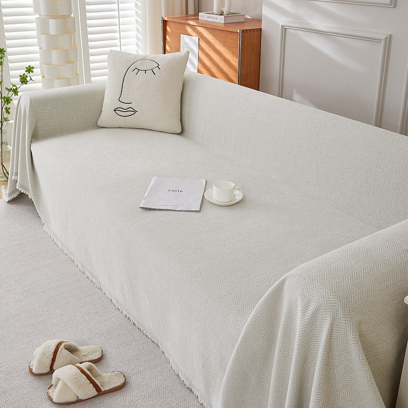 纯色沙发巾全包一整片四季通用简约现代沙发盖布防猫抓沙发套罩毯