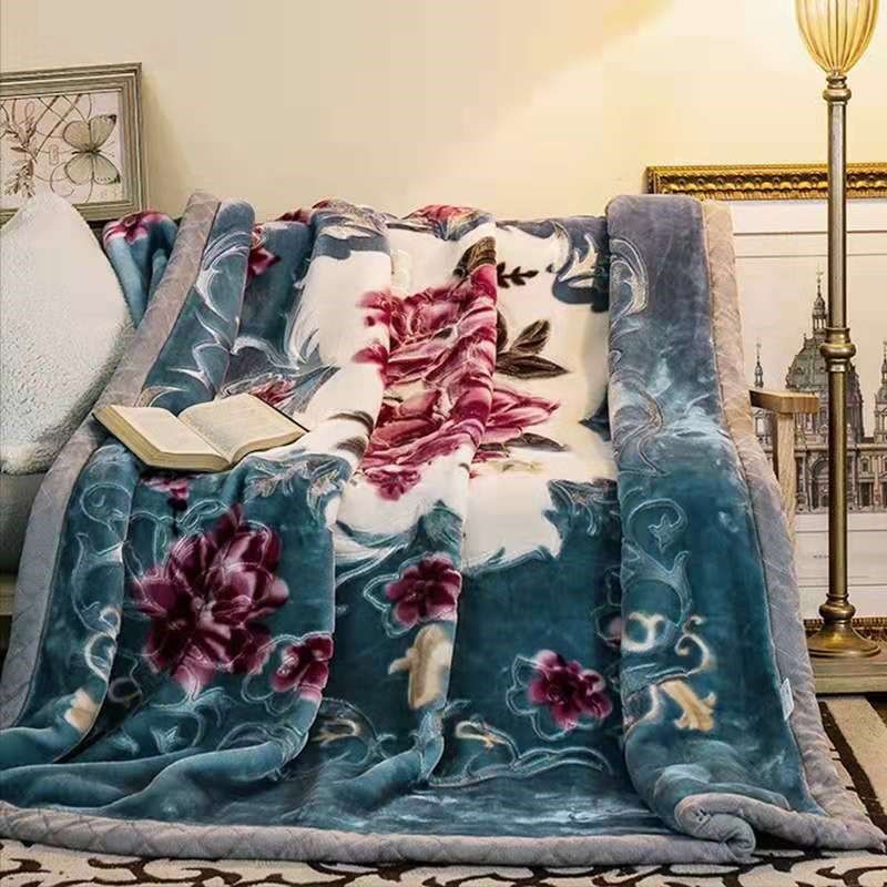 5D雕花绒毛毯 婚庆大红双层加厚冬季毯子 结婚礼品双人盖毯被