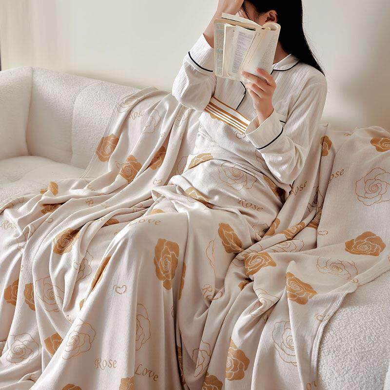 竹纤维盖毯毛巾被莱赛尔天丝冷感冰丝空调毯子成人夏季薄款夏凉被