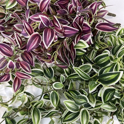 森系婚礼布置仿真绿色植物壁挂花 门楣门头装饰仿真假花紫眼眉叶