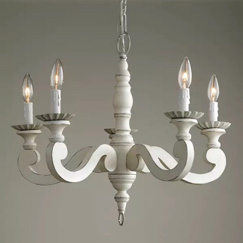 RH美式乡村简约木艺吊灯法式创意客厅餐厅卧室公主房衣帽间灯具