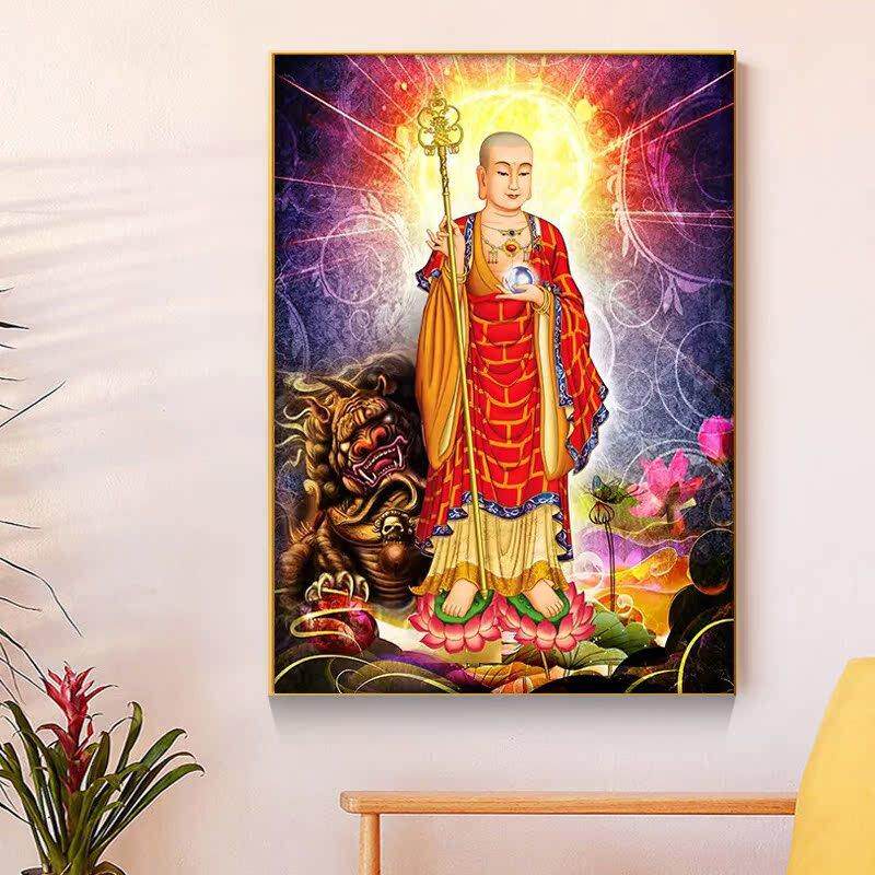 5D新款地藏王客厅背景钻石画满钻全贴手工点钻粘人物图案十字绣