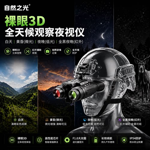 裸眼3D红外夜视仪战术头盔装备