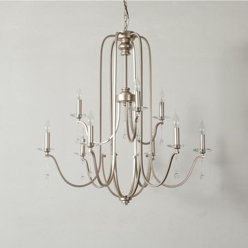 美式大吊灯客厅别墅复式楼法式轻奢美式铁艺创意水晶民宿餐厅灯具