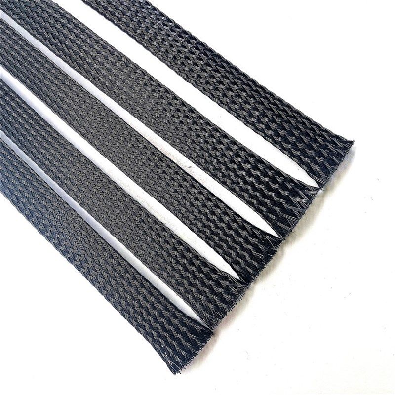 工厂现做3-94mm黑色高阻燃网管 PET黑色编织 蛇皮网管 伸缩套线管