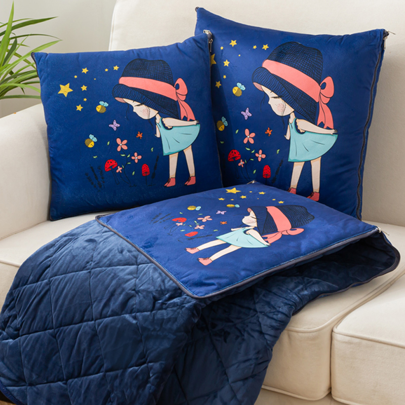 抱枕被子两用车用汽车二合一车载靠枕被枕L头高档四季车内折叠可