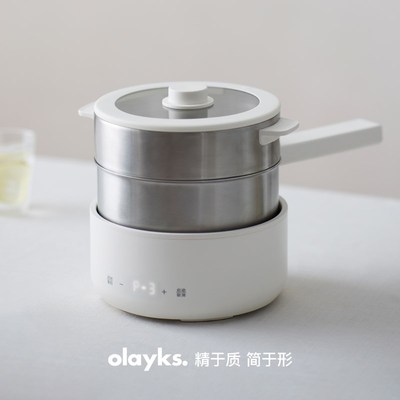 olayks立时 2.5L不锈钢电煮锅0涂层多K功能分体式小型电炒锅小电