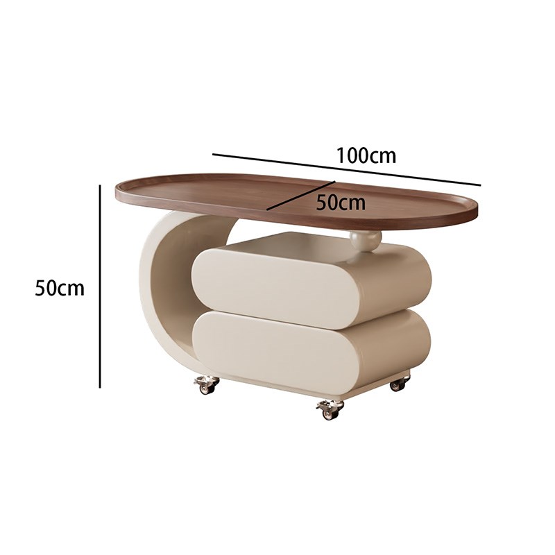 中古风可移动f沙发边几小茶几客厅家用小户型侧边柜实木储物小推