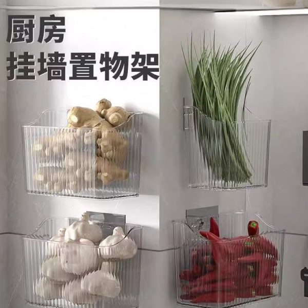 葱姜蒜收纳盒多功能姜筐神器生姜大蒜置物篮厨房放蒜头壁挂收纳架