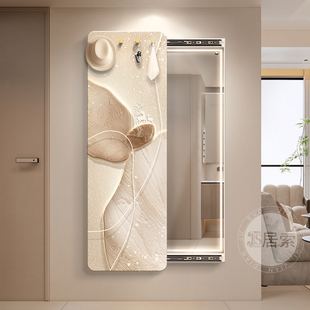 镜子装 带灯光隐形穿衣i镜壁画推拉全身镜可遮挡暗藏式 饰画玄关挂