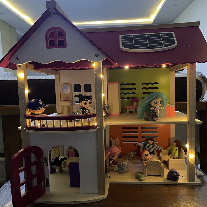 公主玩具房子娃娃家木质小屋宝宝过家H家玩具diy益智木制玩具屋