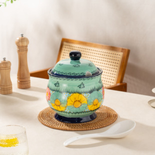 【老刘福利】碧海苍田-2400ML特大号猪油罐/配勺