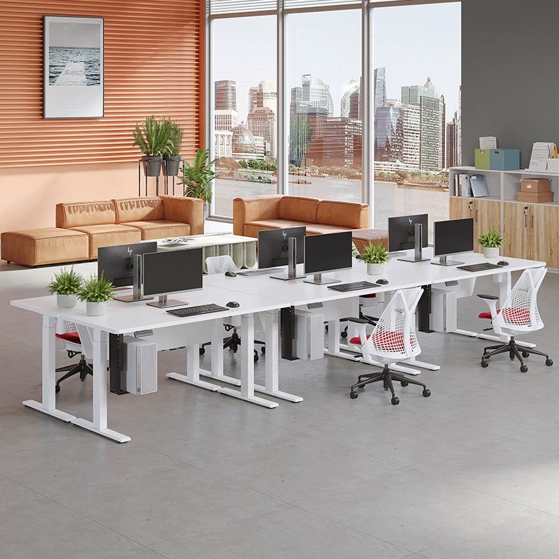 台面升降桌支架办公六人位站着工作台式电脑办公架伸降桌子办公室