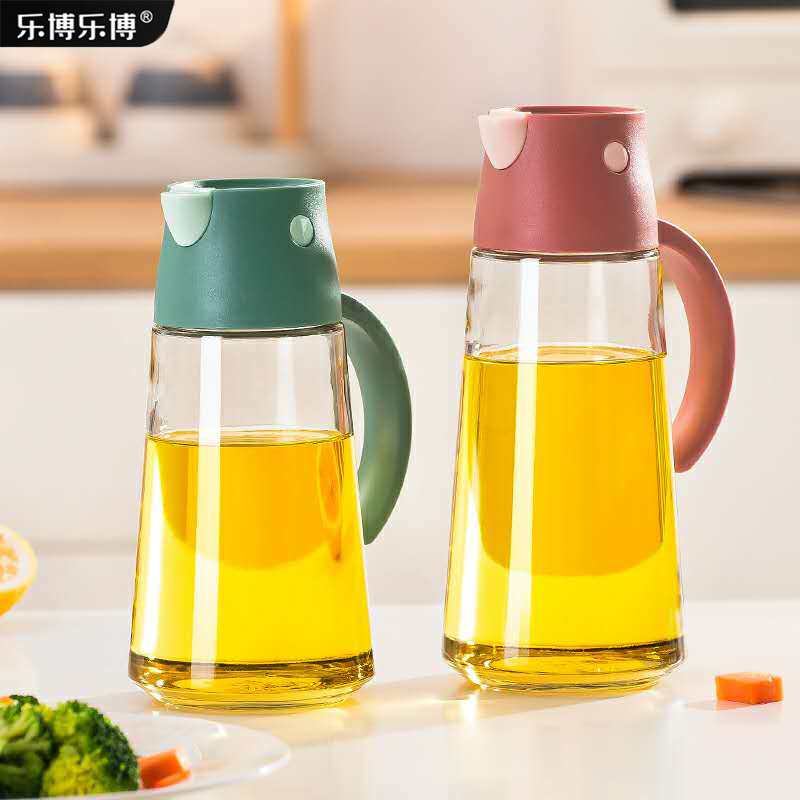 乐博油壶厨房家用不挂油油瓶调味瓶罐酱油瓶醋调料瓶油罐玻璃高端