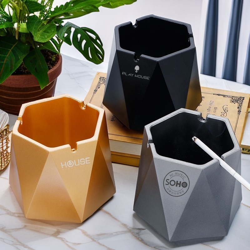 酒吧KTV阻g燃塑料烟灰缸电竞酒店网吧方圆形ABS阻燃烟缸商用定制