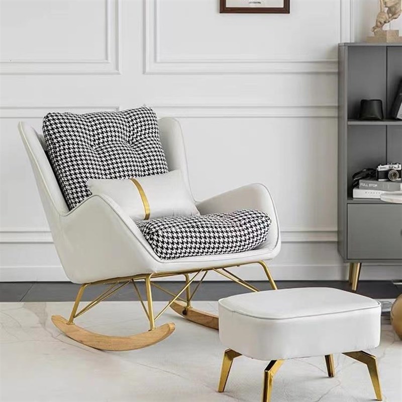 北欧新款网红摇摇椅轻奢休闲阳台卧室单人懒人沙Y发摇椅可拆洗