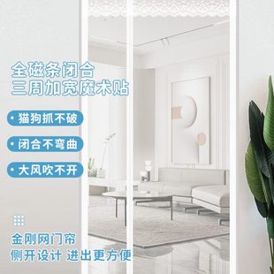 防杨絮门帘防蚊侧开高档隔断帘纱窗门蚊帐家用免打孔卧室纱帘防蝇