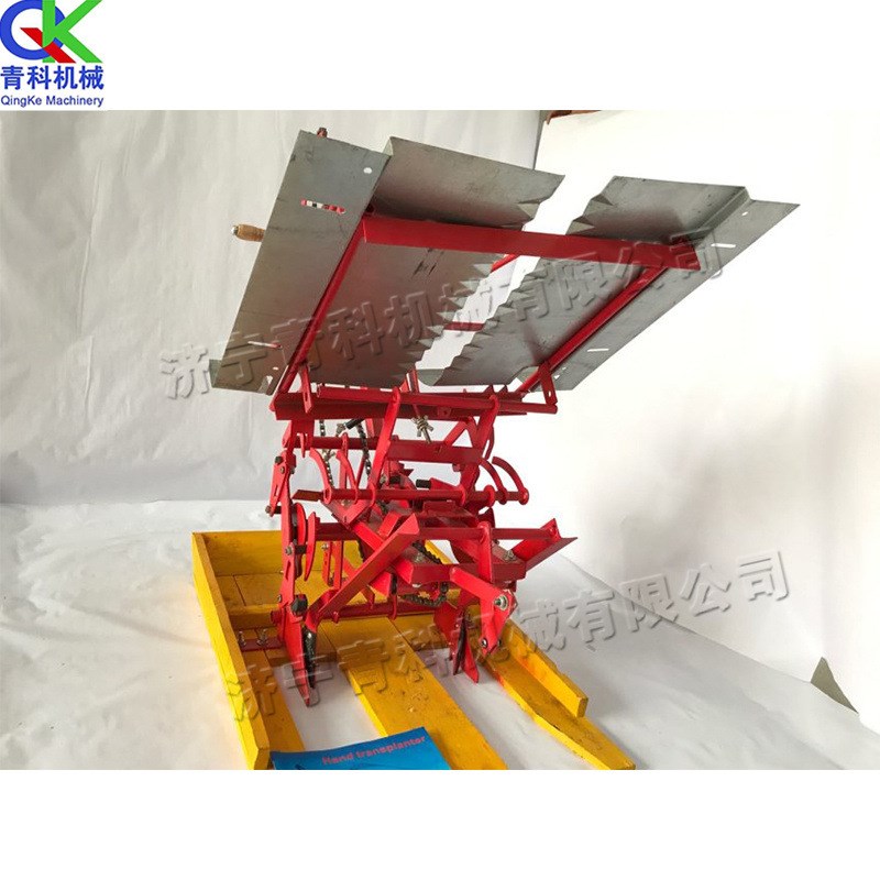 小型手摇式插秧i机 双行人力步退式水稻栽种机 稻田秧苗种植机