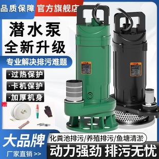潜水泵家用220V抽水泵小型清污水泵农用灌溉排污高扬程抽水机井水