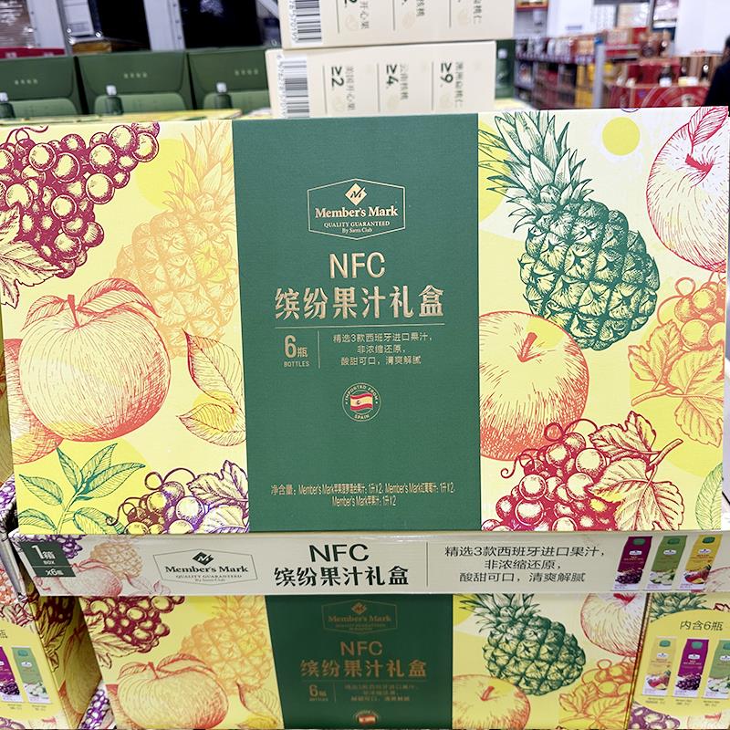 山姆代购 西班牙进口MM NFC果汁礼盒酸甜自然原汁原味清爽 1L*6
