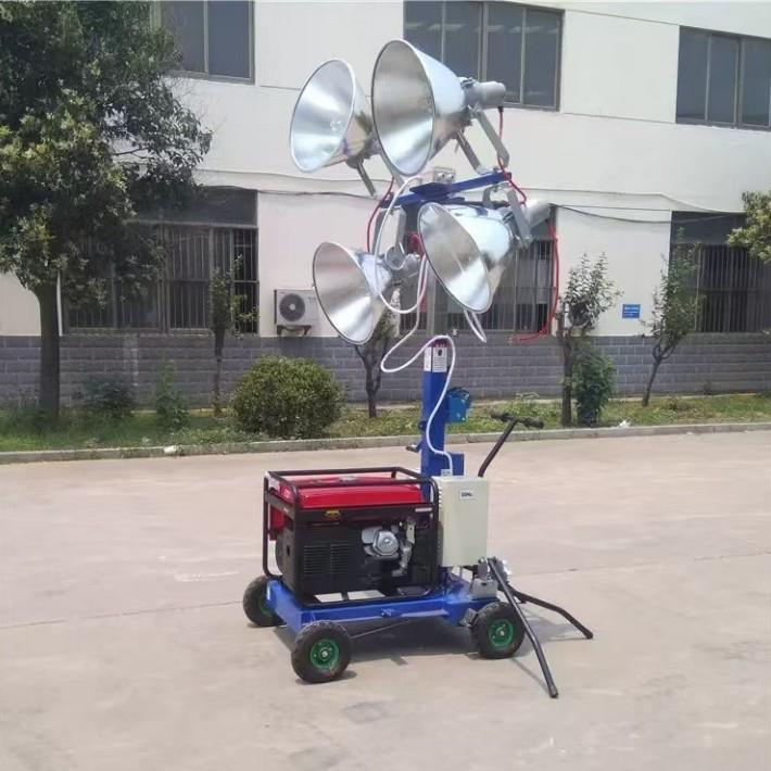 户外防汛应急可升降9米移动照明车柴油发电机拖车式照明灯车灯塔