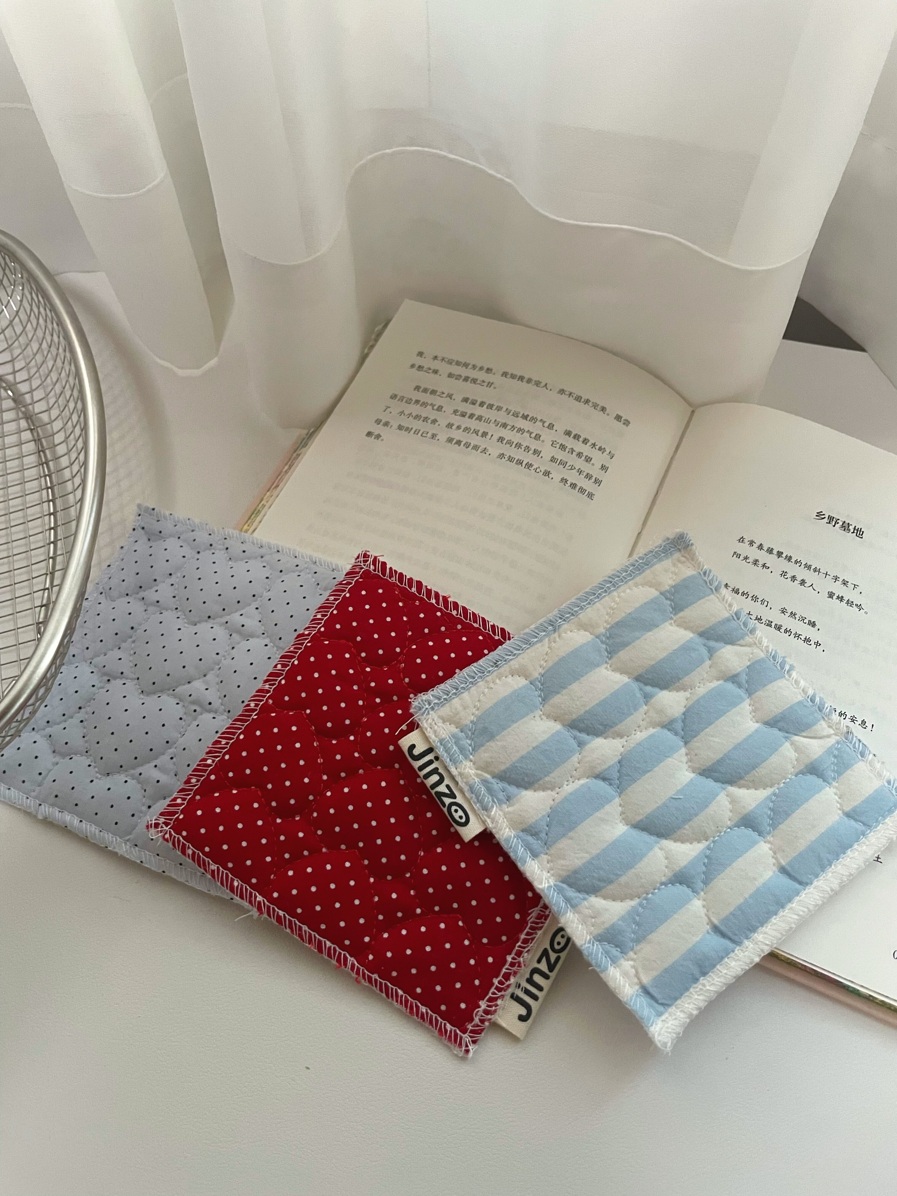 Jinz-韩国进口ins风棉麻布艺杯垫隔热垫茶杯垫子家用防烫垫子