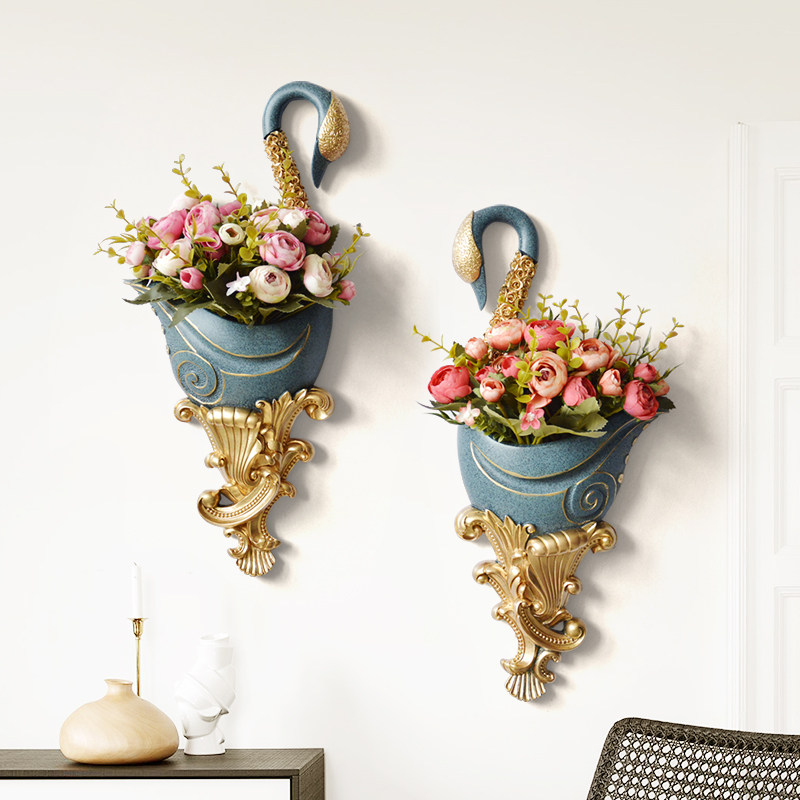 欧式天鹅壁饰壁挂瓶架创意客厅玄关电视背景墙面装饰挂件,家居饰品,壁饰,淘宝优惠券,粉丝福利购,淘宝优惠卷