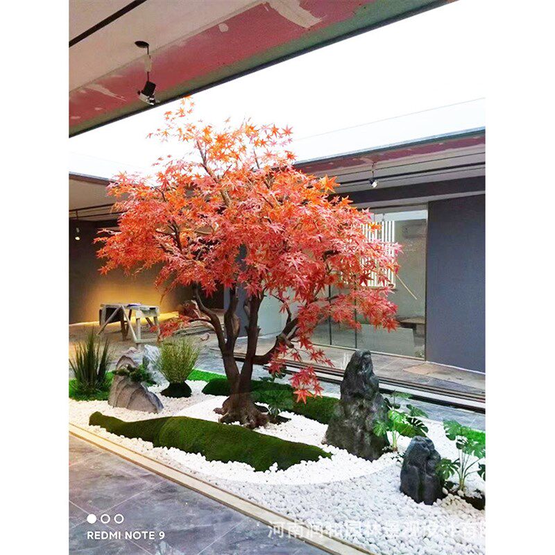 仿真树红枫树秋枫叶假树仿生红枫造型树商场景观装饰盆景