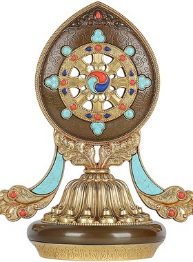 家居工艺慧宝金轮宝轮王七政宝黄铜桌面办公摆放客厅创意饰品