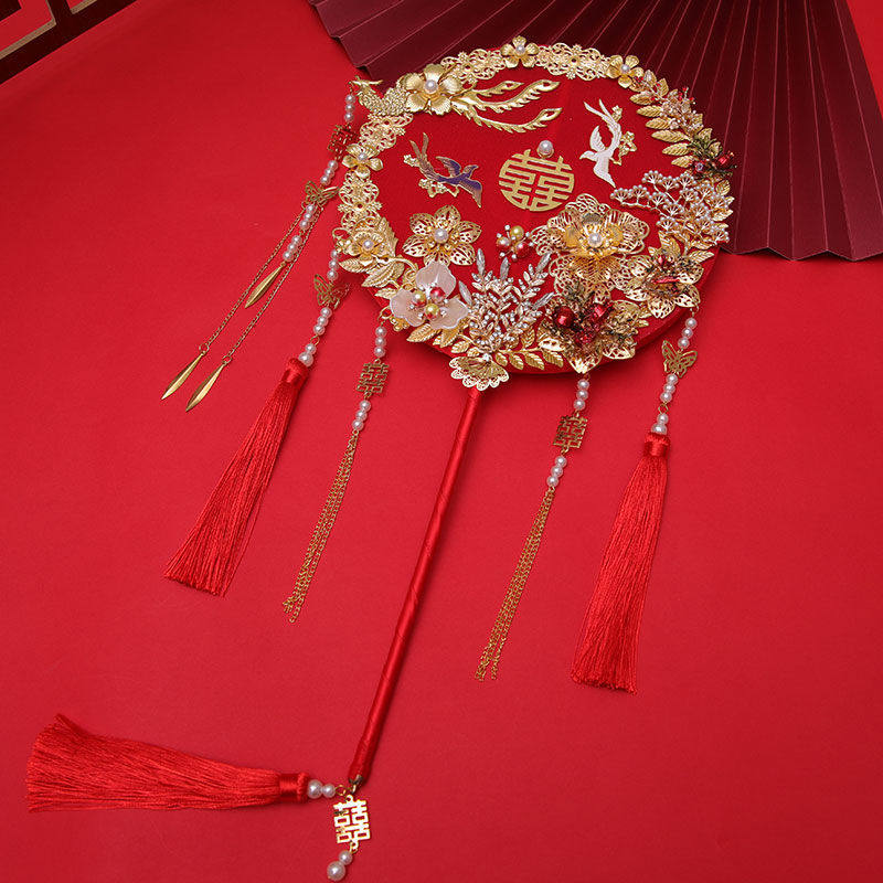 新娘团扇结婚秀禾服喜扇古风高端婚礼手捧手工扇DI材料包,居家日用,扇子,淘宝优惠券,粉丝福利购,淘宝优惠卷