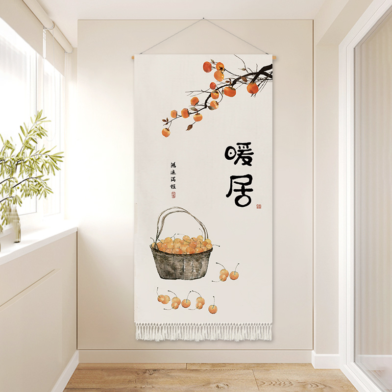 定制中式暖居流苏布艺挂画客厅卧室酒店民宿装饰背景墙挂布挂毯图片