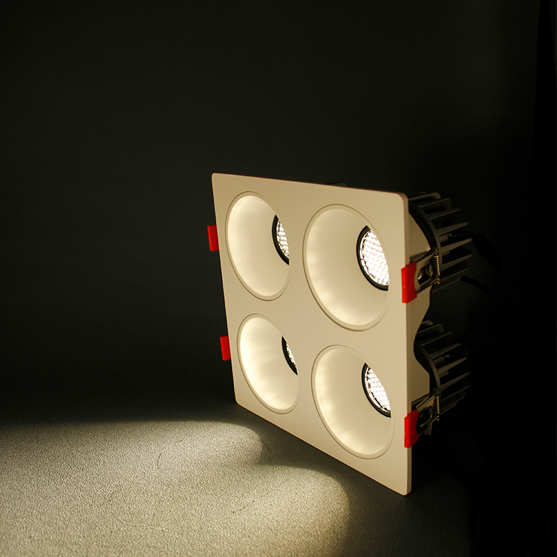 思钦四头筒灯嵌入式斗胆灯 双头射灯led天花灯客厅吊顶8*16CM开孔